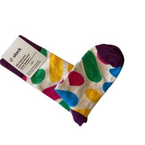 Slack sock club men's socks spots spotted bright colorful combed cotton.